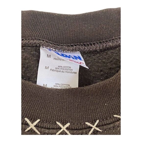 Vintage Gildan Snowman Sweatshirt Winter Size M Brown - Picture 6 of 13